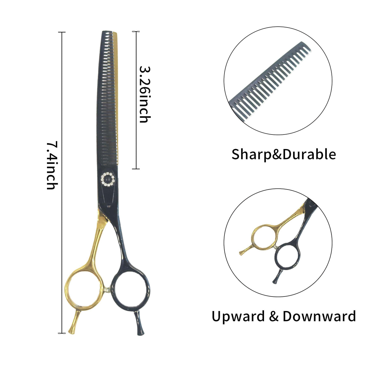 hyzrqwyw Scissors in 1 piece - Curved Fluffer, Black Gold