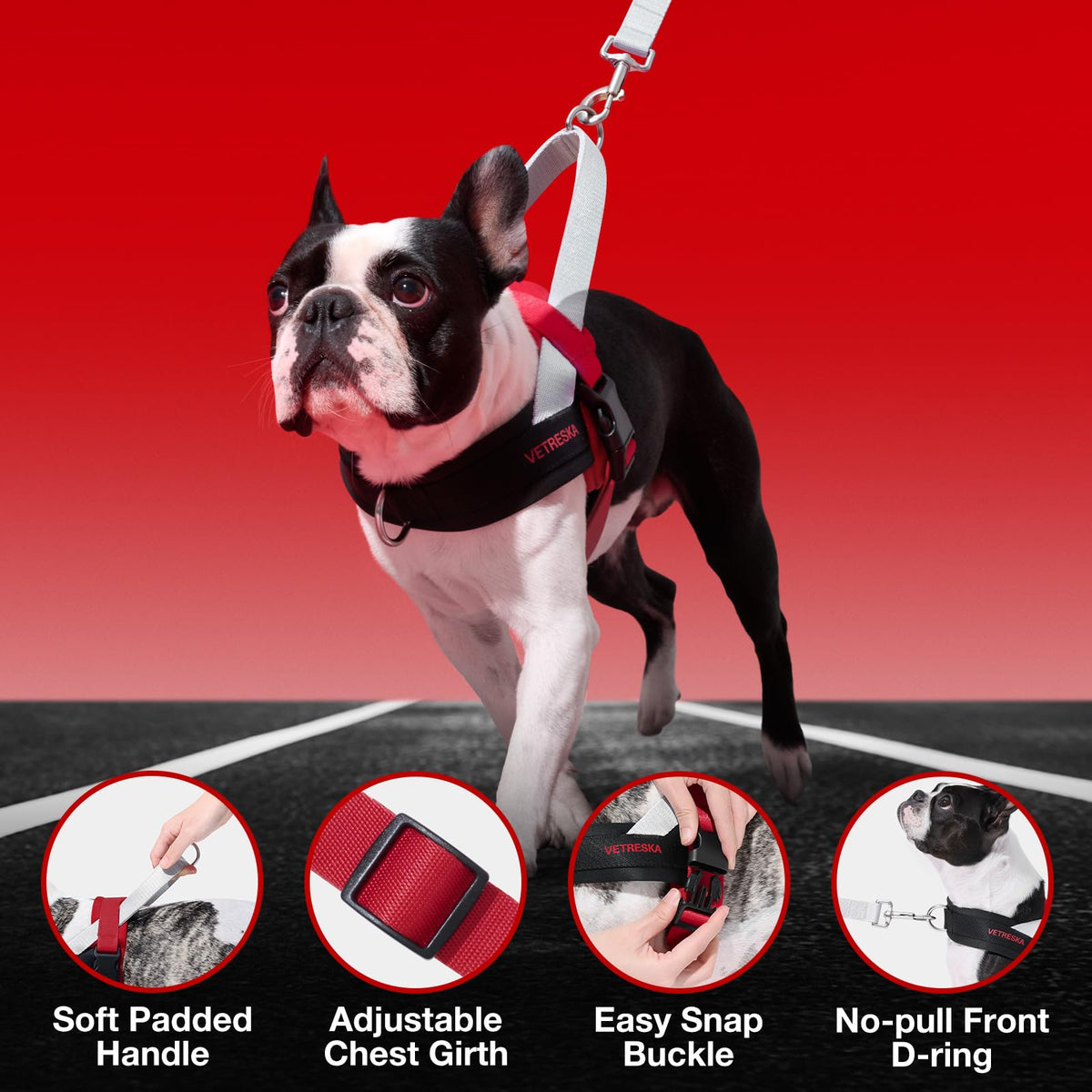 VETRESKA Animal Harness in XS(Chest: 16.9"-22"), Circuit