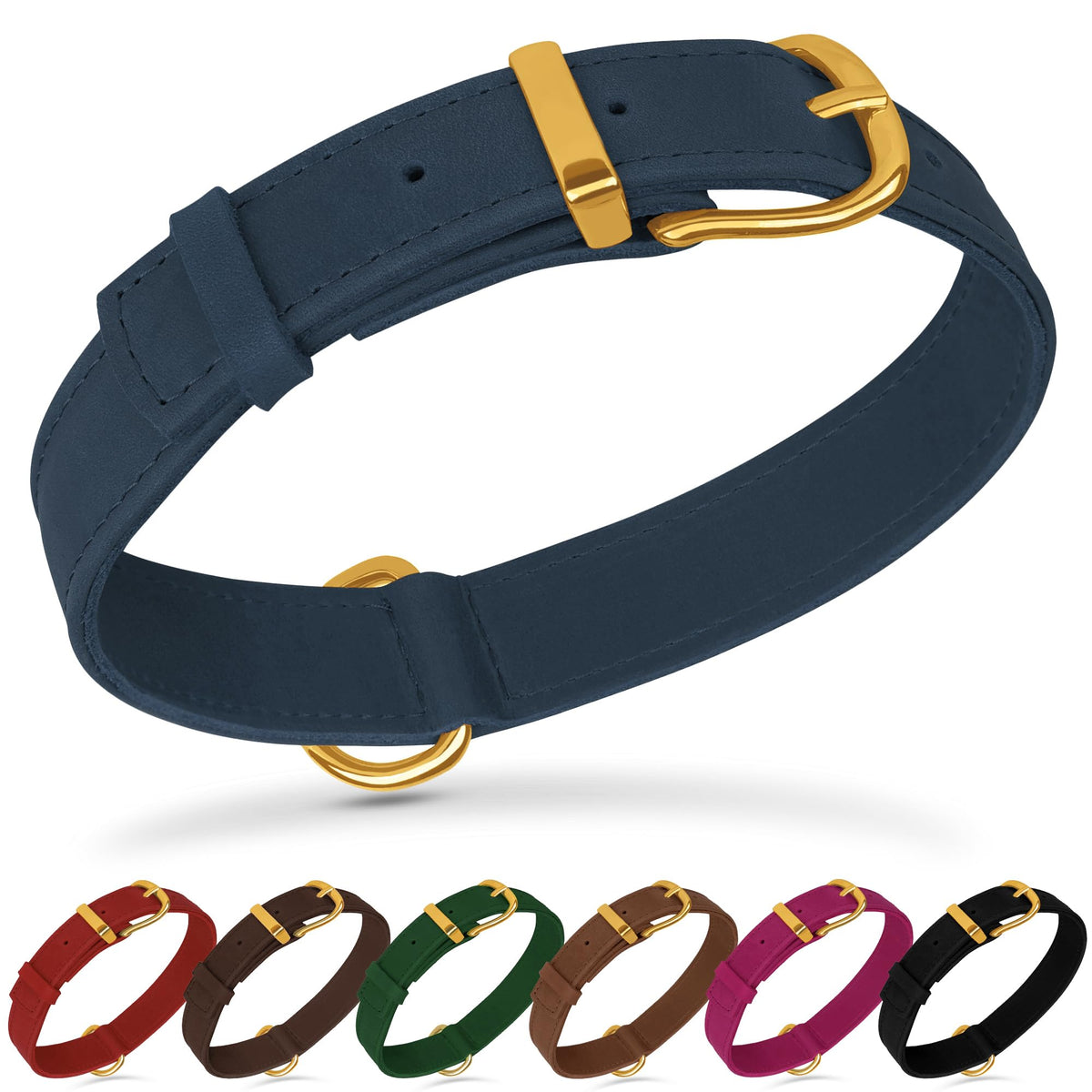BUDKAS Animal Collar in S, 12"-15" Neck Fit, Smoky Blue