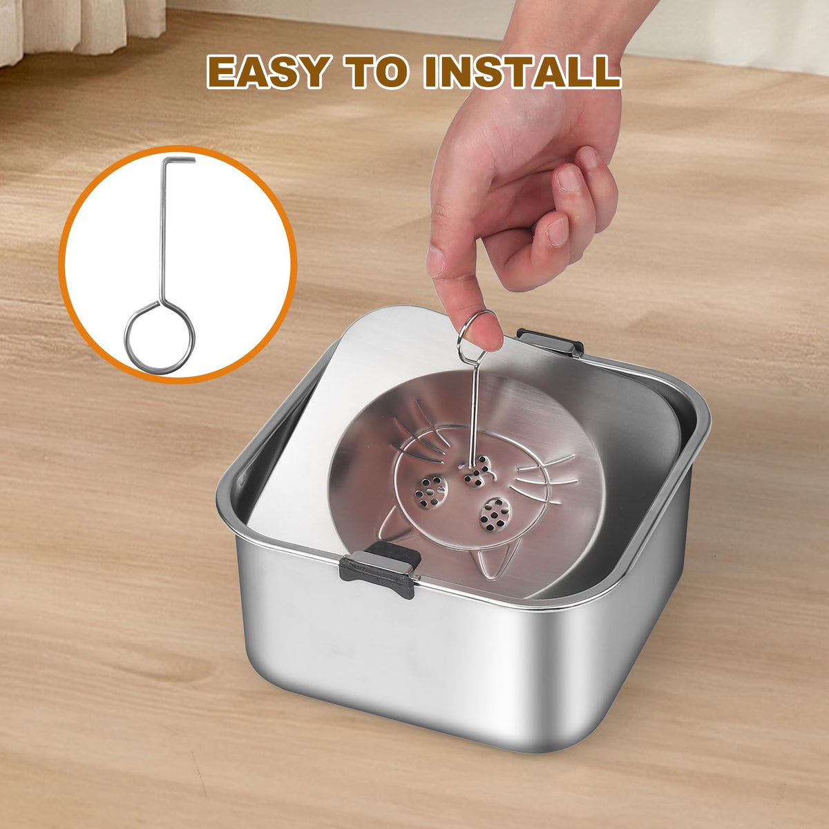 LQPBDFDC Animal Water Dispenser in Square, Dog Water Bowl