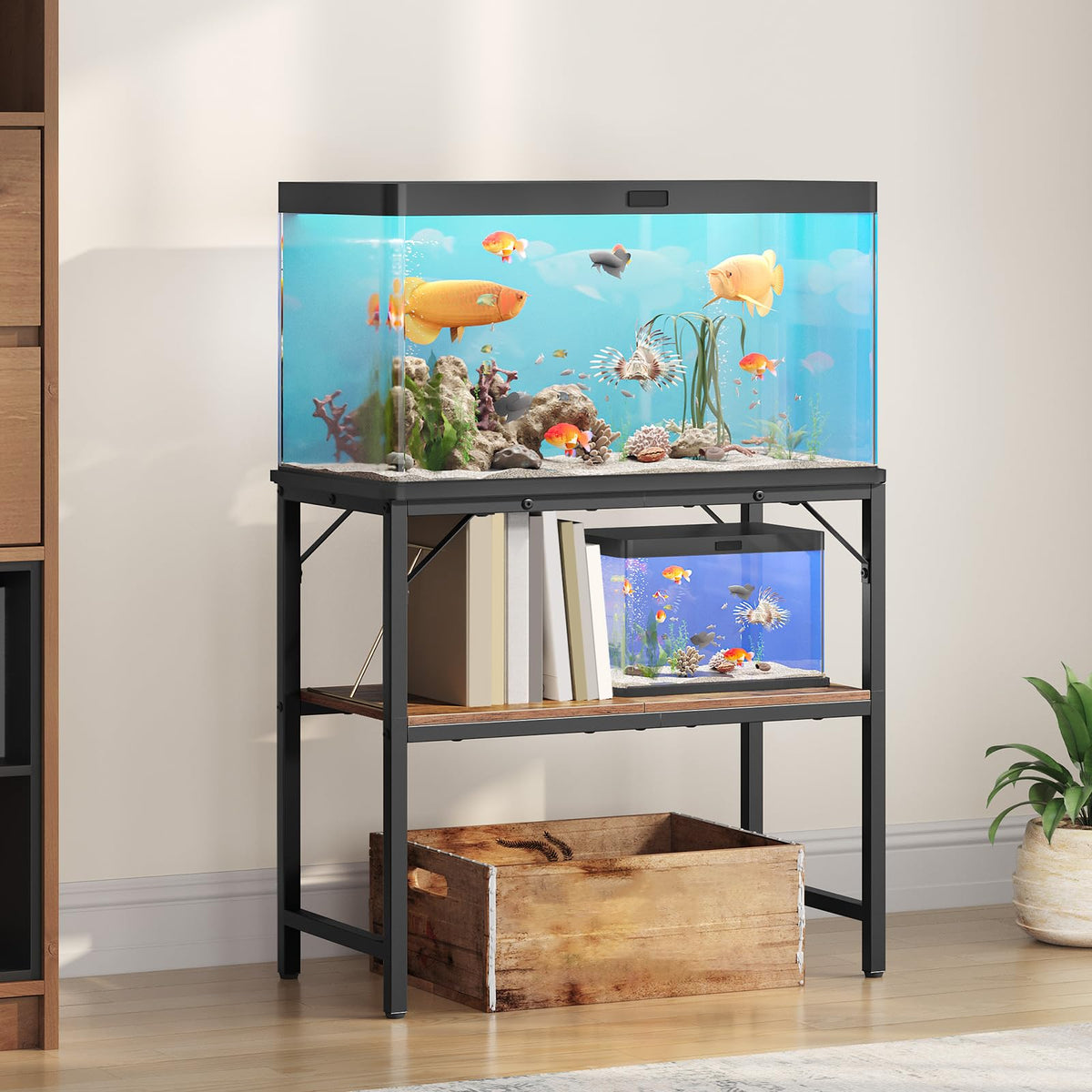MAHANCRIS Item Stand in 30 Gallon, Rustic Brown