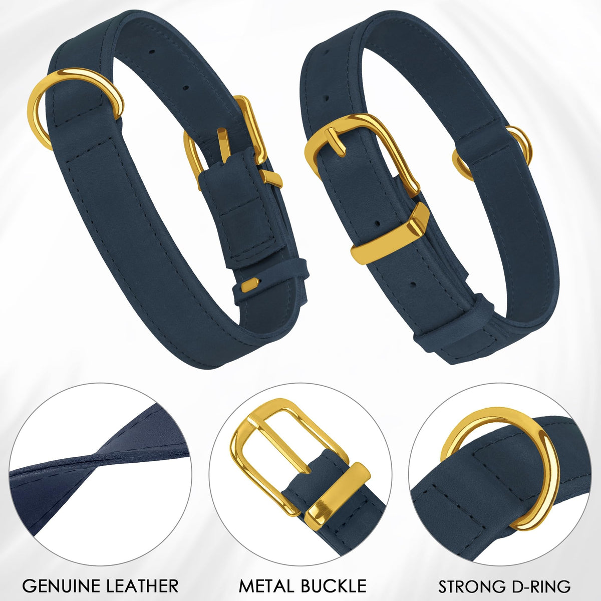 BUDKAS Animal Collar in S, 12"-15" Neck Fit, Smoky Blue