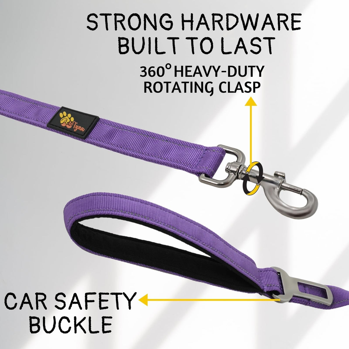 ADITYNA Leash in 6ft - 7.5ft, Purple