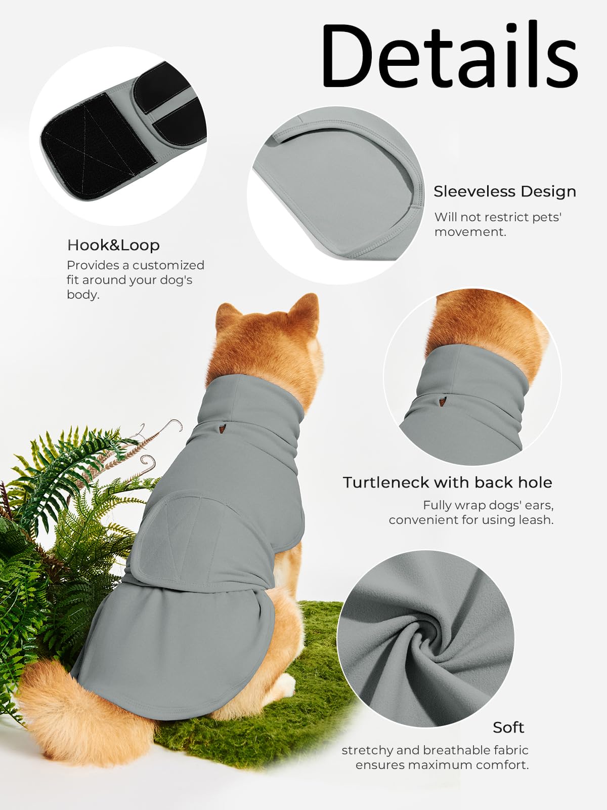 Haloumoning Pet Apparel in X-Small, Grey