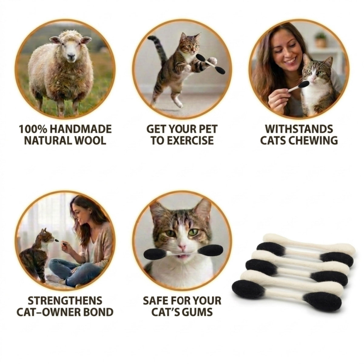 Glaciart One Pet Toy in Regular, Monochrome Swabs