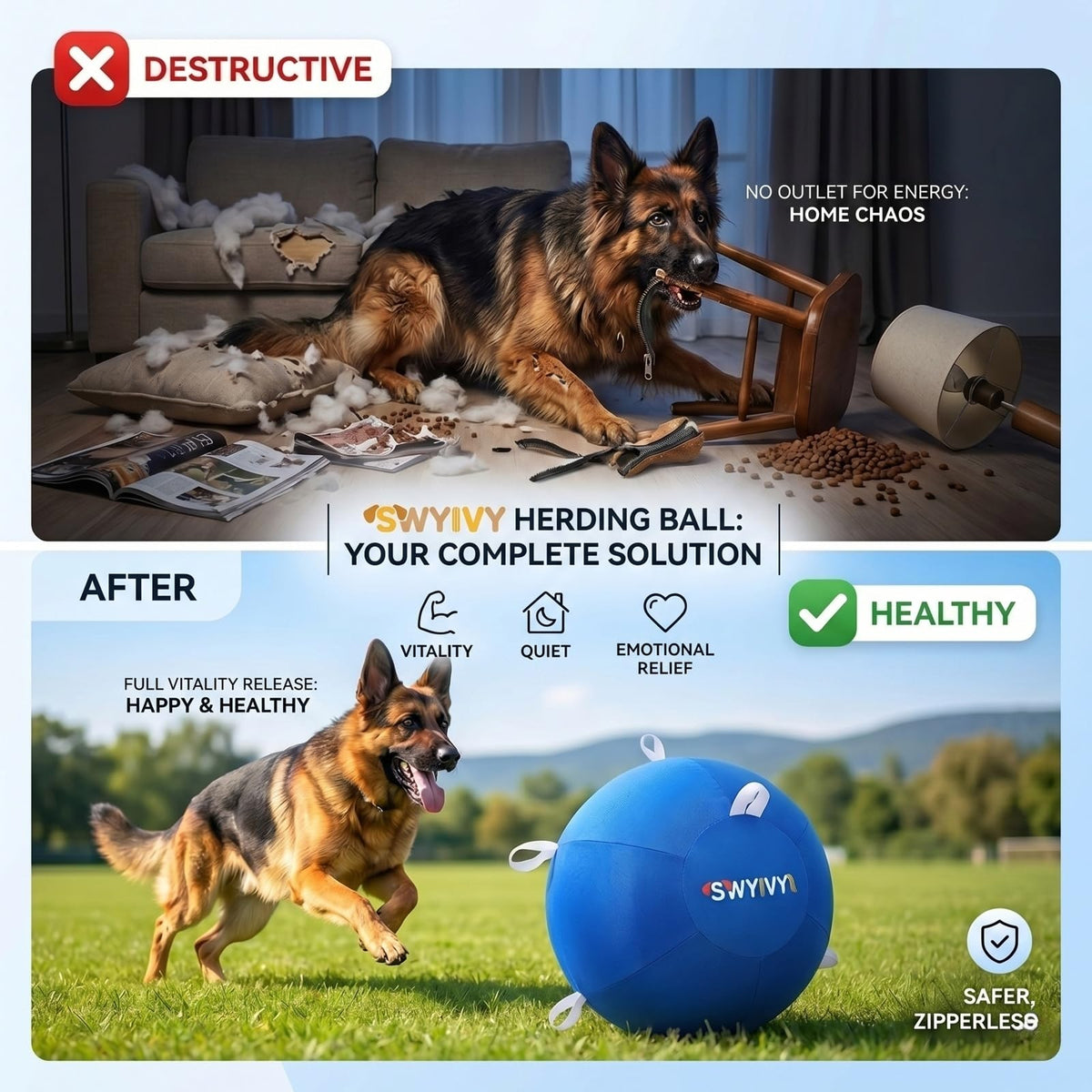 SWYIVY Recreation Ball in 25 Inch, Blue with Cover