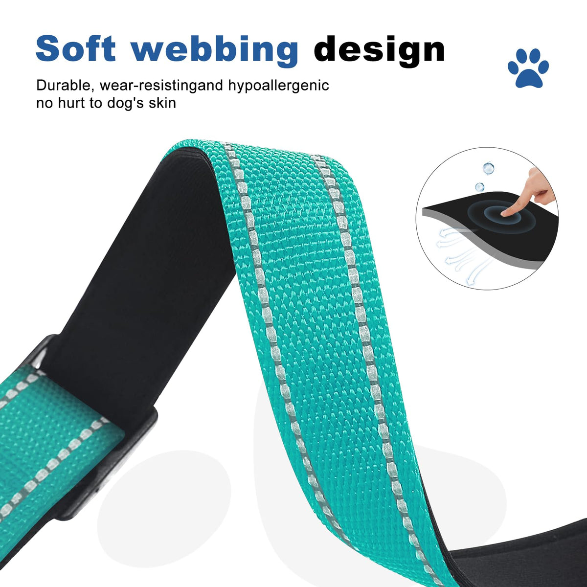 GDLKPS Animal Collar in XS:3/4" Wide for 11.5"-13.5" Neck, Green