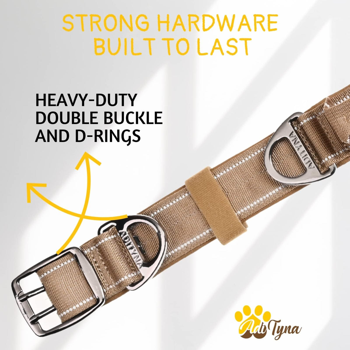 ADITYNA Animal Collar in Large: Fit 18-23" Neck, Coyote Brown