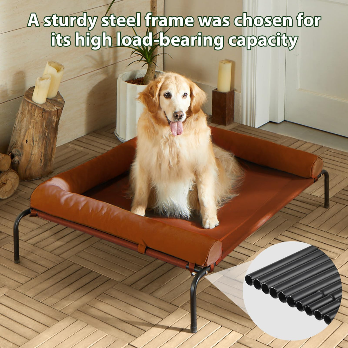 RRPETHOME Pet Bed Mat in 36.0"L x 26.0"W x 8.0"Th, light caramel