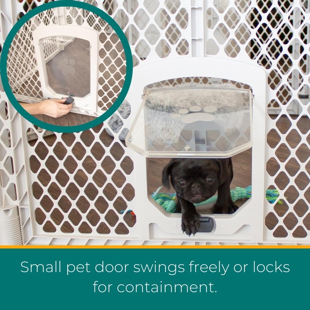 MYPET Pet Playpen in 6-Panel Barrier, Light Gray