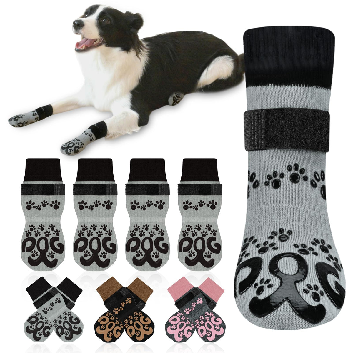 ROUWINNE Paw Hoof Protector in XS(Pack of 4), Light Grey and Black