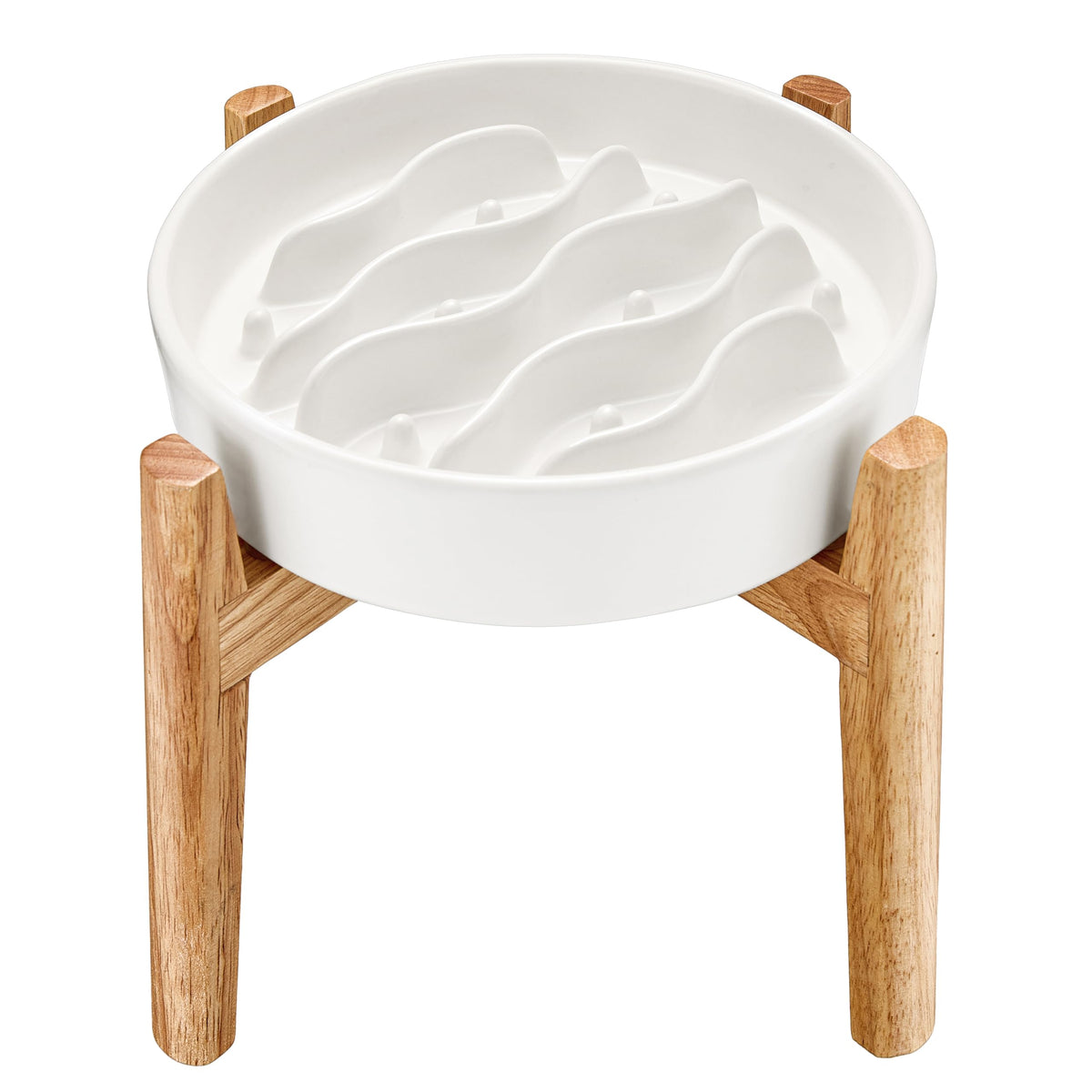 MOPANG Pet Feeder in 6 Inches, White + Stand