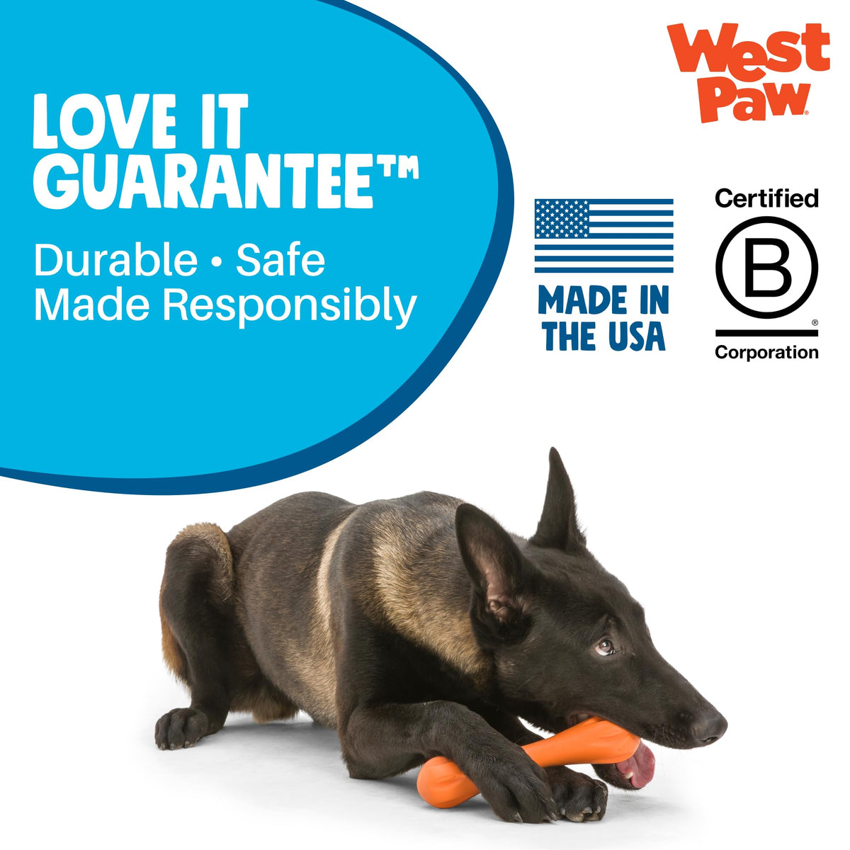 WEST PAW Pet Toy in X-Small, Tangerine