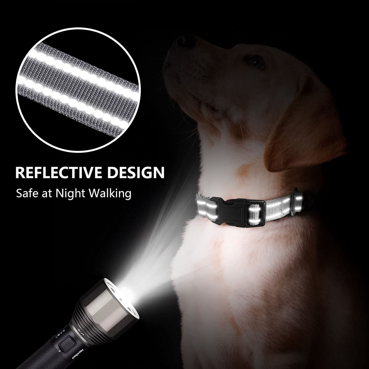 Hikiko Animal Collar in Large, Sliver