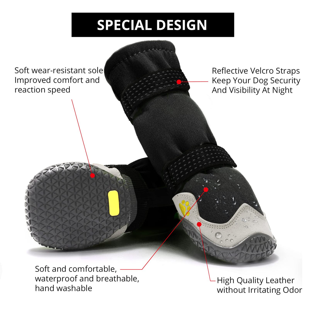 MUSIMC Paw Hoof Protector in Size 1: 1.57''x1.37''(L*W), Black gray