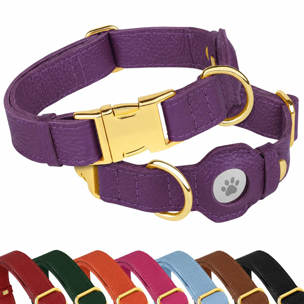BUDKAS Animal Collar in XS, 9"-12" Neck Fit, Purple