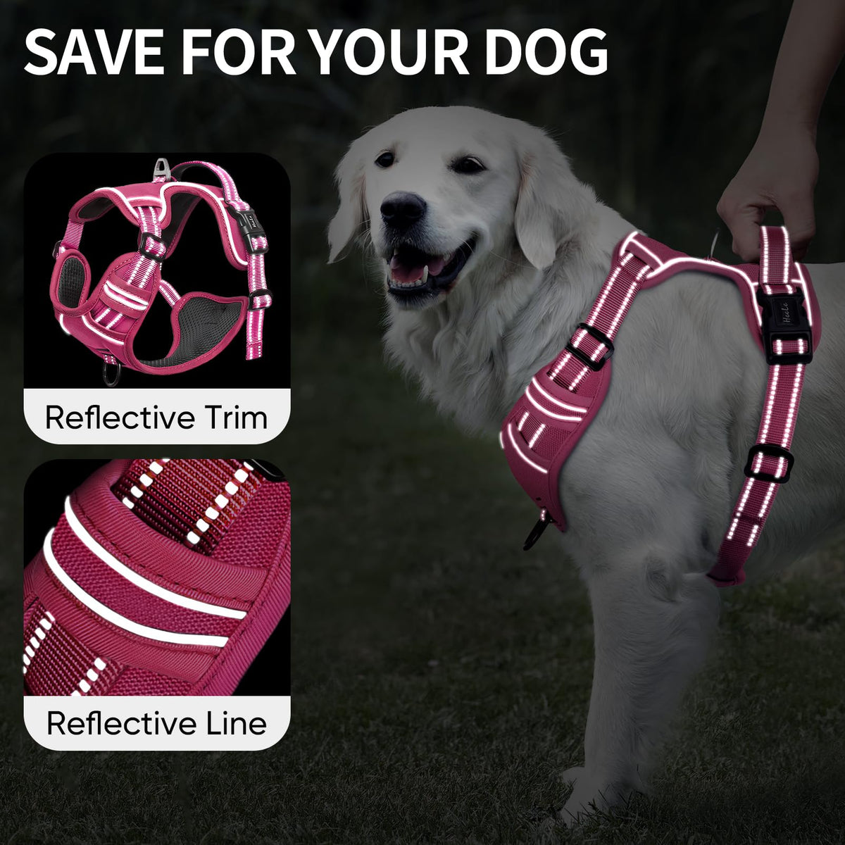 HEELE Animal Harness in S, Rose(Matching Trim)
