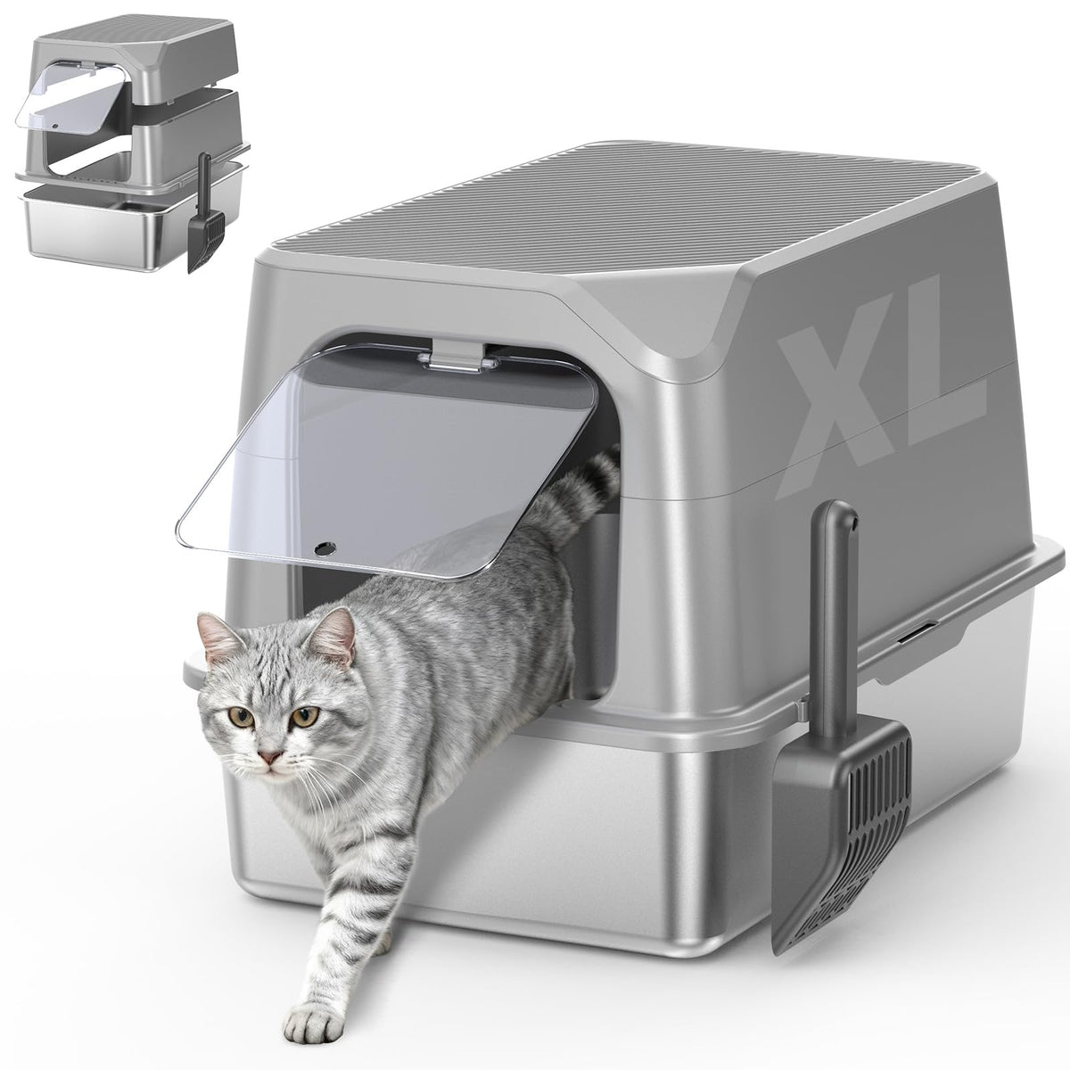 WoofiGo Litter Box in Extra Large, 14 - Light Gray (Pack of 1)