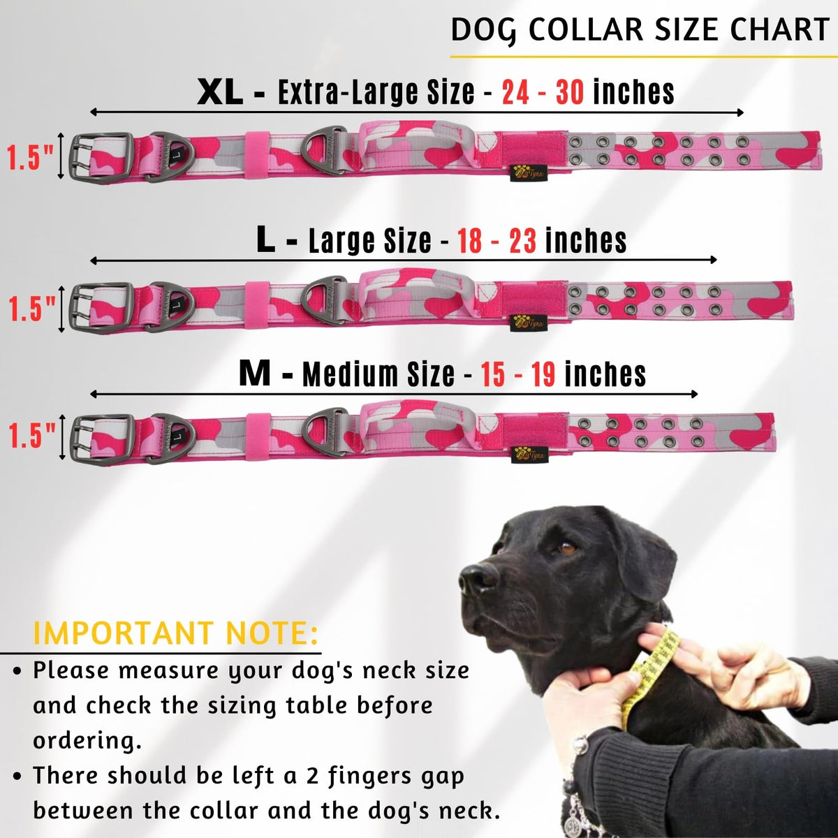 ADITYNA Animal Collar in Extra-Large: Fit 24-30" Neck, Camo Pink