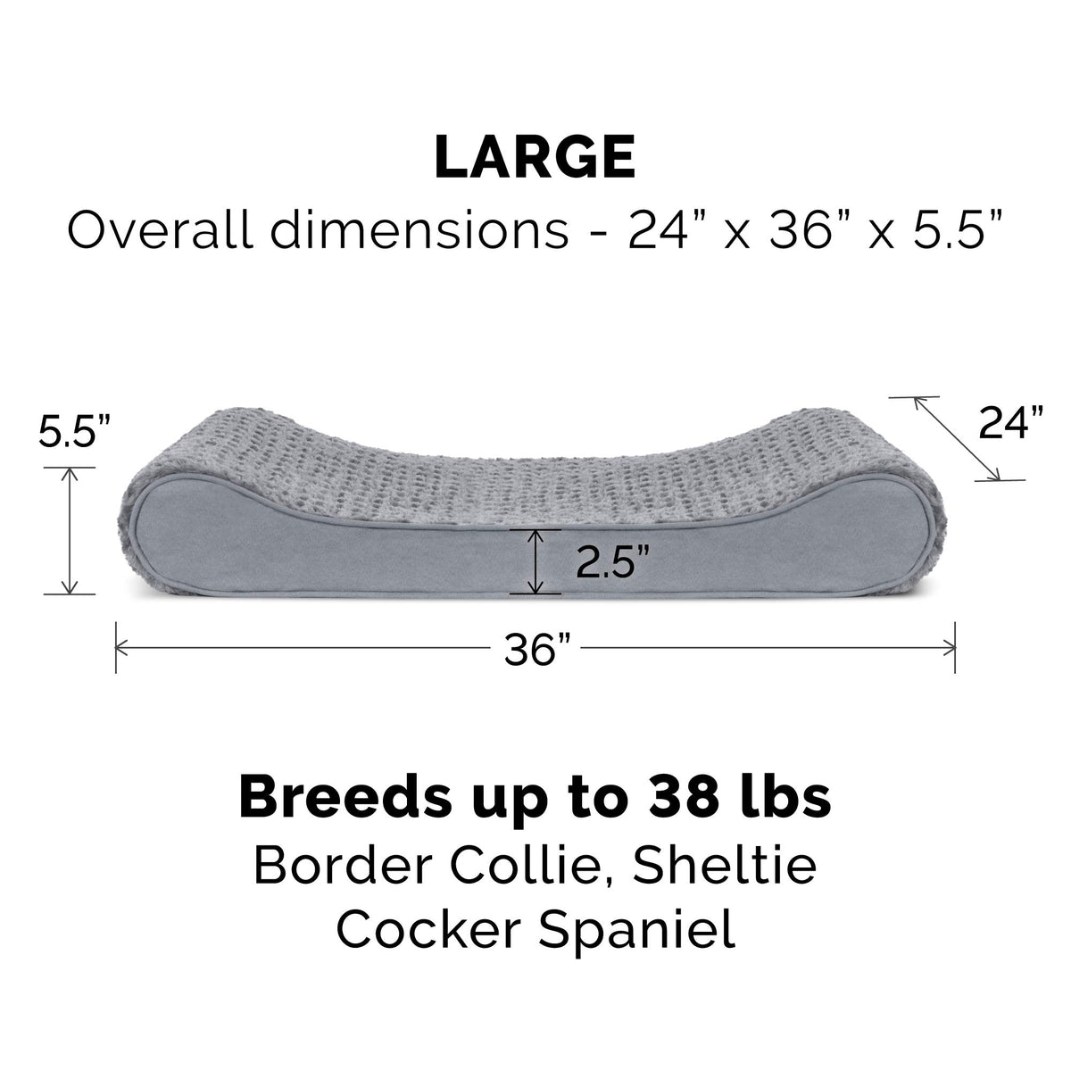 Furhaven Pet Bed Mat in Large, Ultra Plush (Gray)