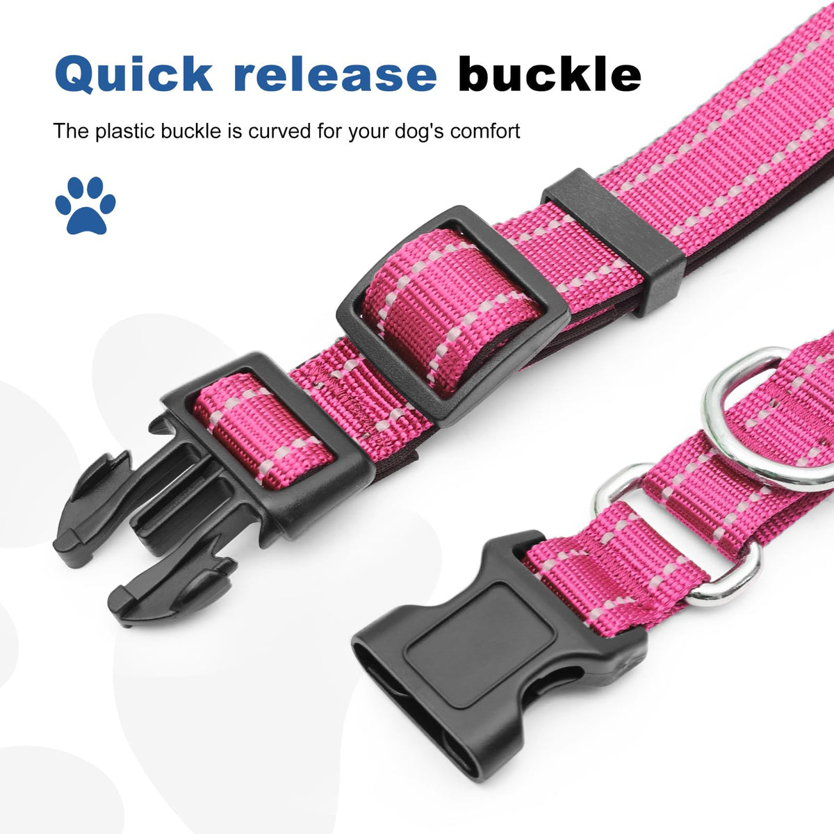 GDLKPS Animal Collar in XS:3/4" Wide for 11.5"-13.5" Neck, Pink