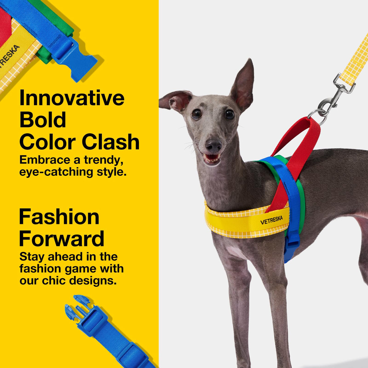 VETRESKA Animal Harness in XS(Chest: 16.9"-22"), Chroma Yellow