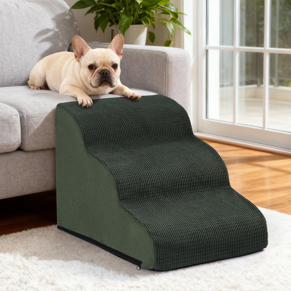 aodisman Animal Stair in Standard 3-Step 15.7"H, Green