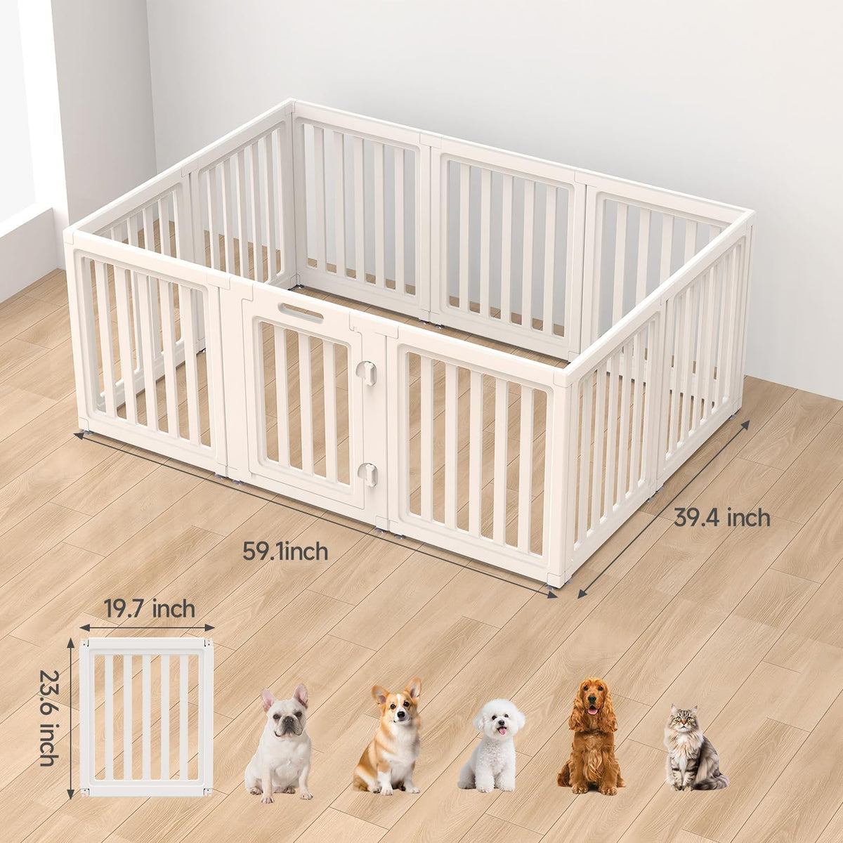 everfront Pet Playpen in 24", White