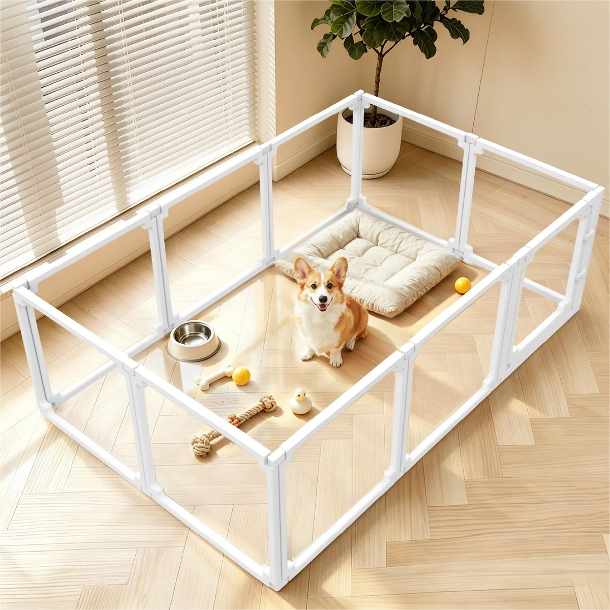 EVOTAILS Pet Playpen in 10", White
