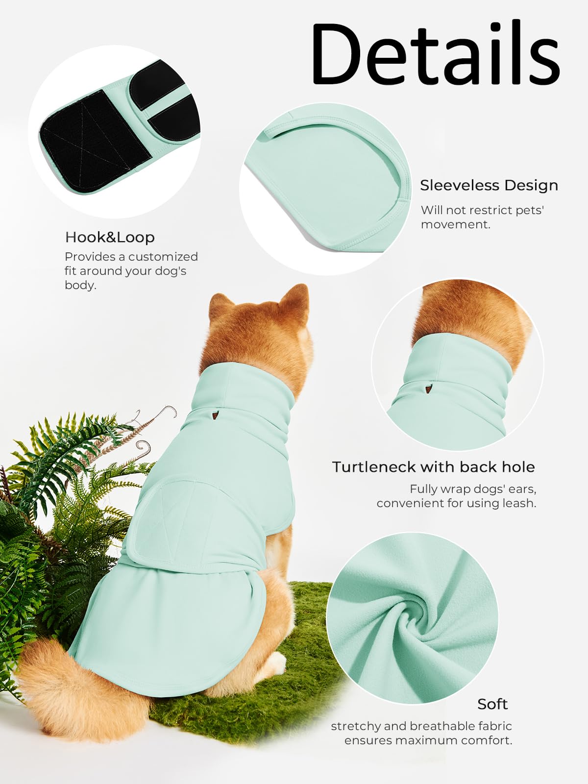 Haloumoning Pet Apparel in X-Small, Mint Green