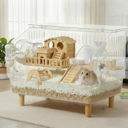 WflamaS Animal Cage in 18.0"L x 11.0"W x 14.6"H, Clear