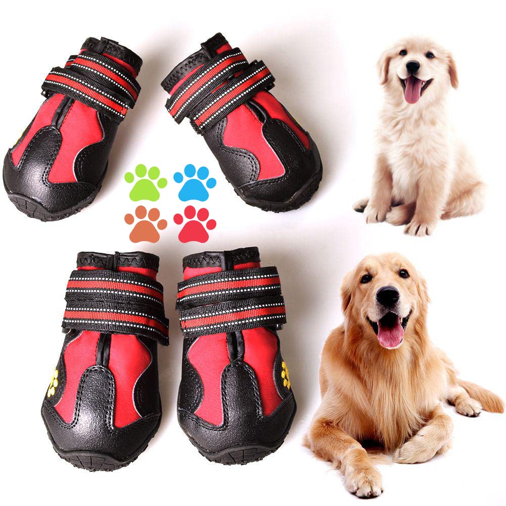 CovertSafe& Paw Hoof Protector in Size 1: （2.3''x1.6'')(L*W) for 10-23 lbs, Red