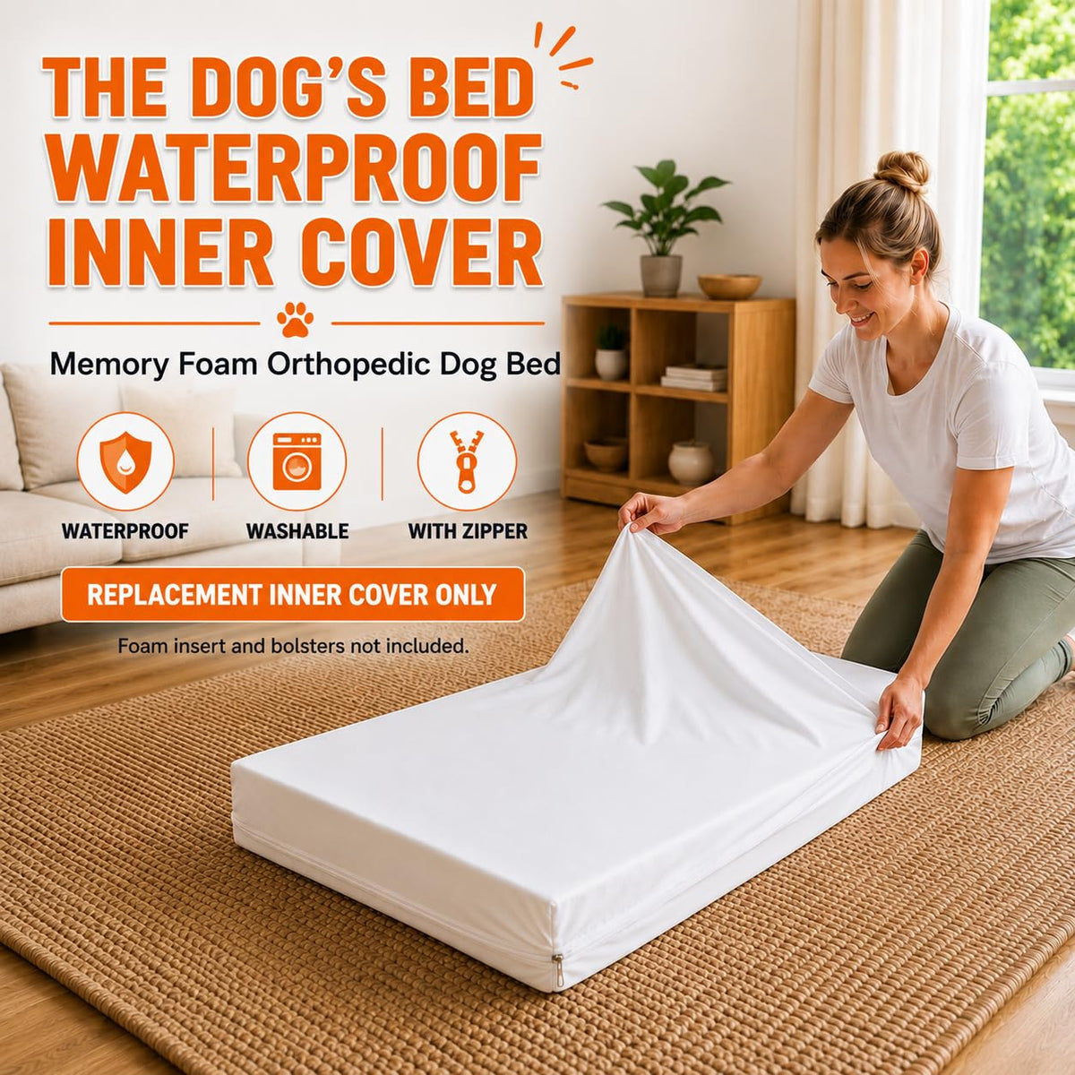The Dog's Balls Pet Supplies in Small Inner Cover (2" Deep), White Waterproof Liner