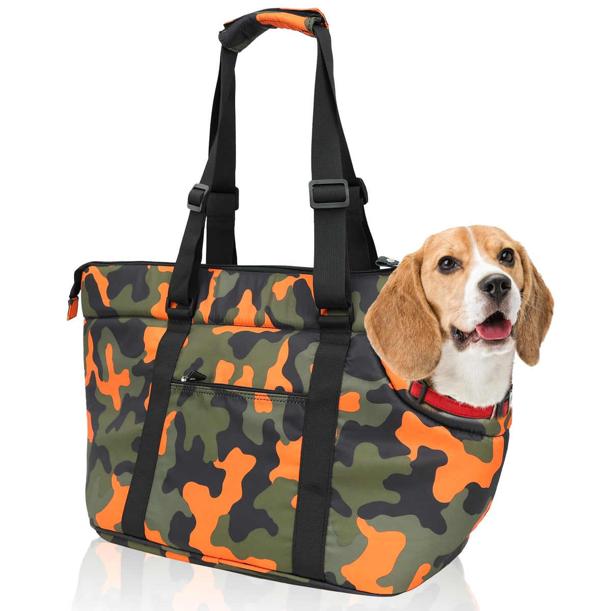 DELTAMANN Animal Carrier in 13.8"L x 5.0"W x 9.5"H, Camouflage Orange