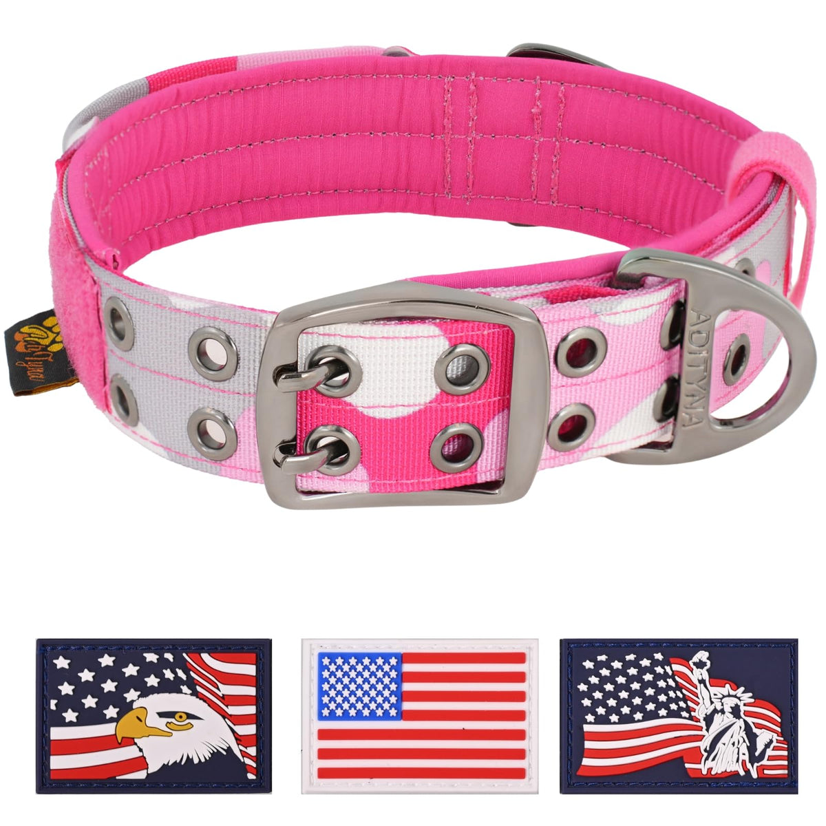 ADITYNA Animal Collar in Extra-Large: Fit 24-30" Neck, Camo Pink