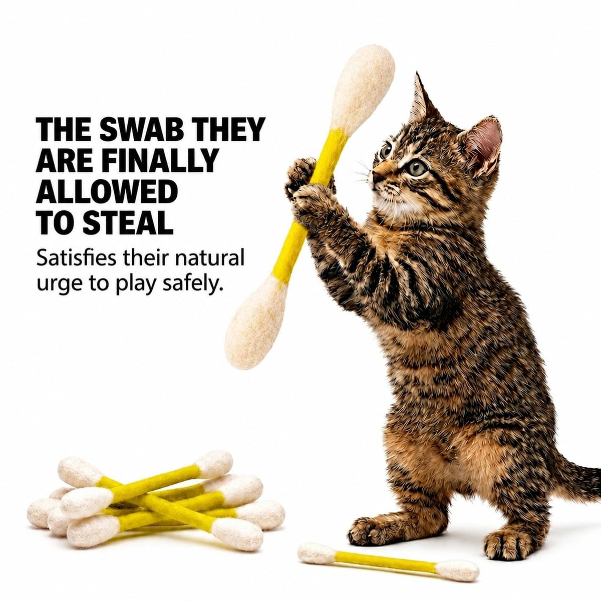 Glaciart One Pet Toy in Regular, Yellow Swabs