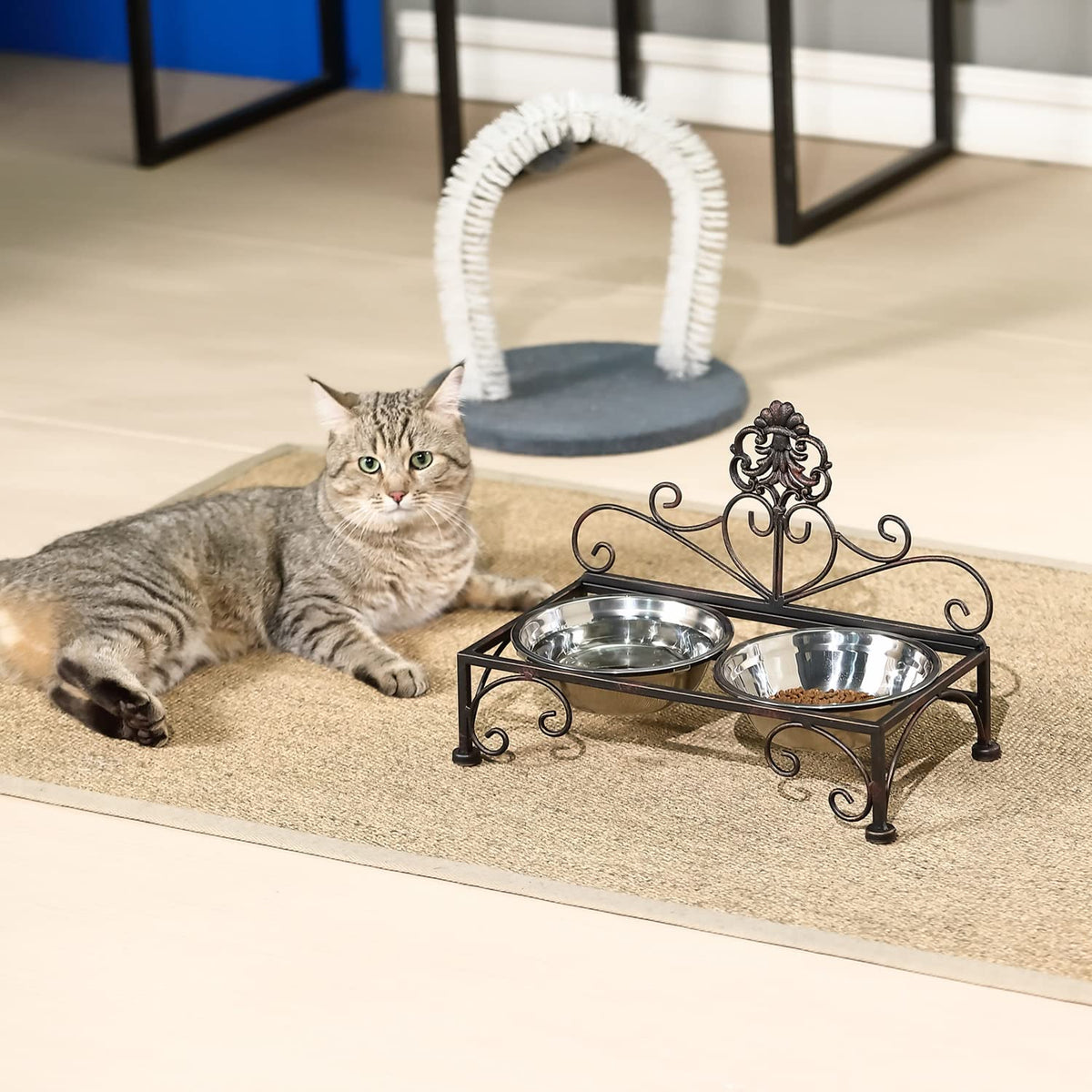Aifeorzo Pet Feeder in 3.54" Height Black, black
