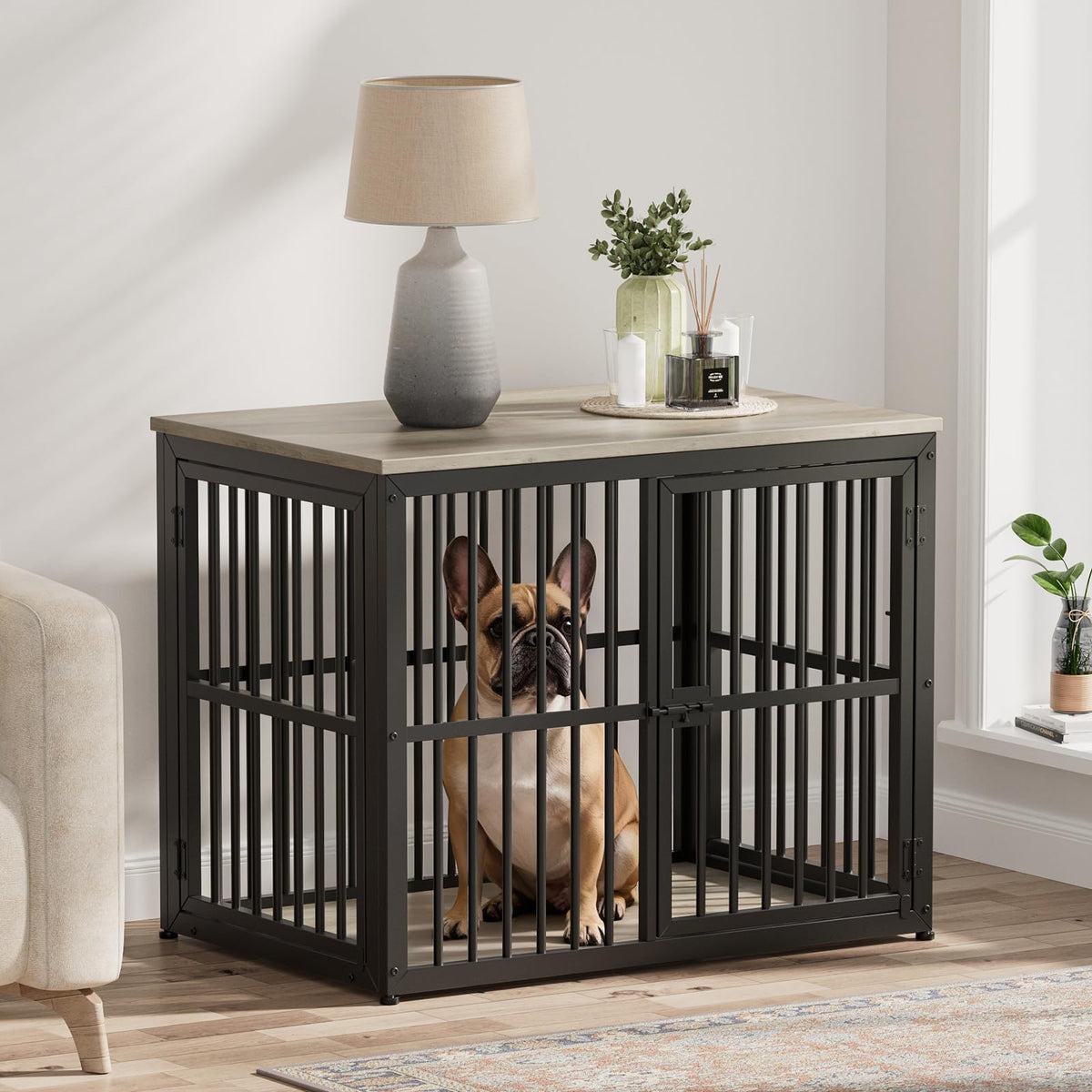 Lyromix Animal Cage in 33.1"L x 22.1"W x 26.0"H, Ancient gray