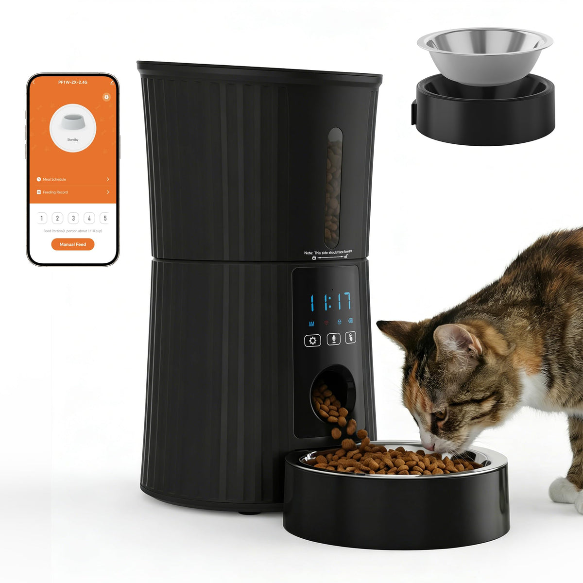 DUMOS Pet Feeder in 4L-WiFi, Modern Black