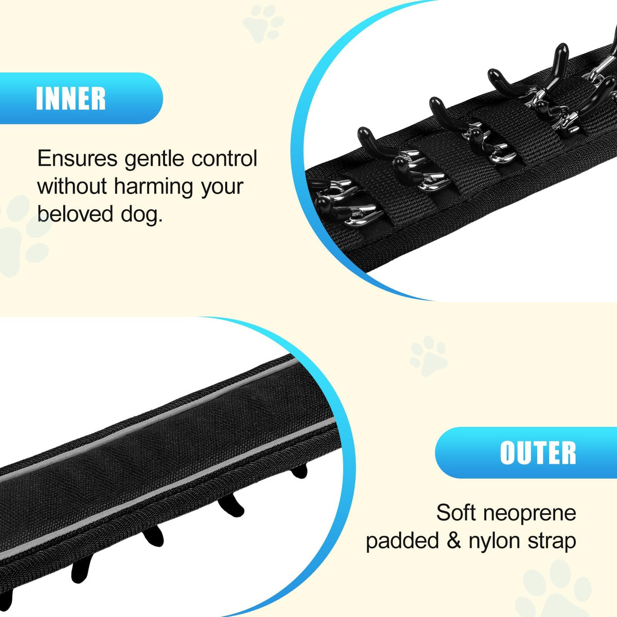 NozlaID Animal Collar in M(15"-19.5"), Black