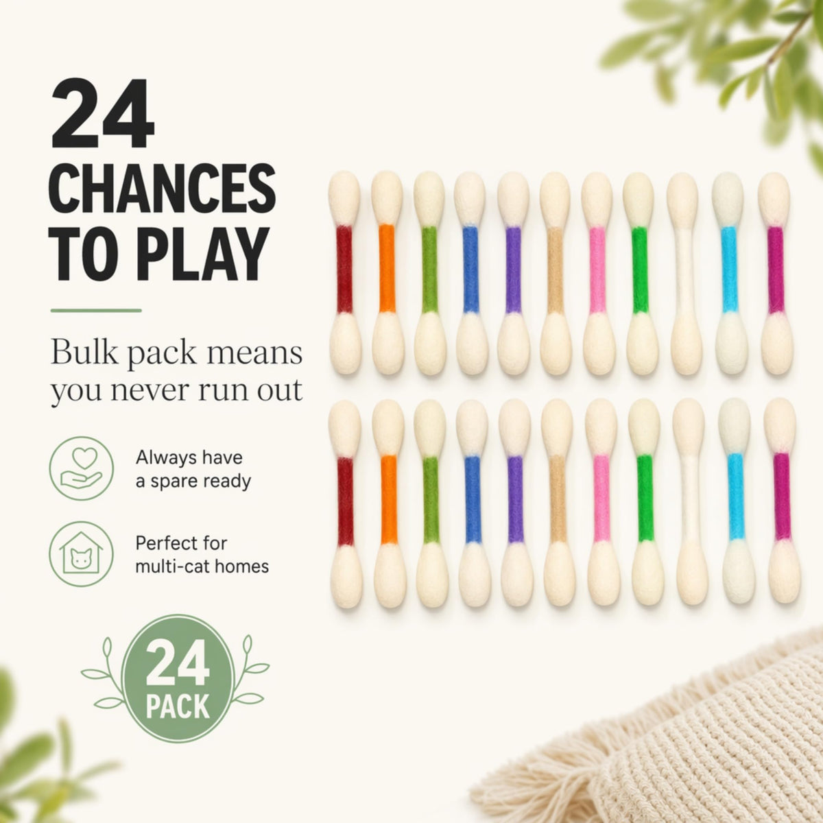 Glaciart One Pet Toy in Regular, Mixed Colors Swabs 24pcs