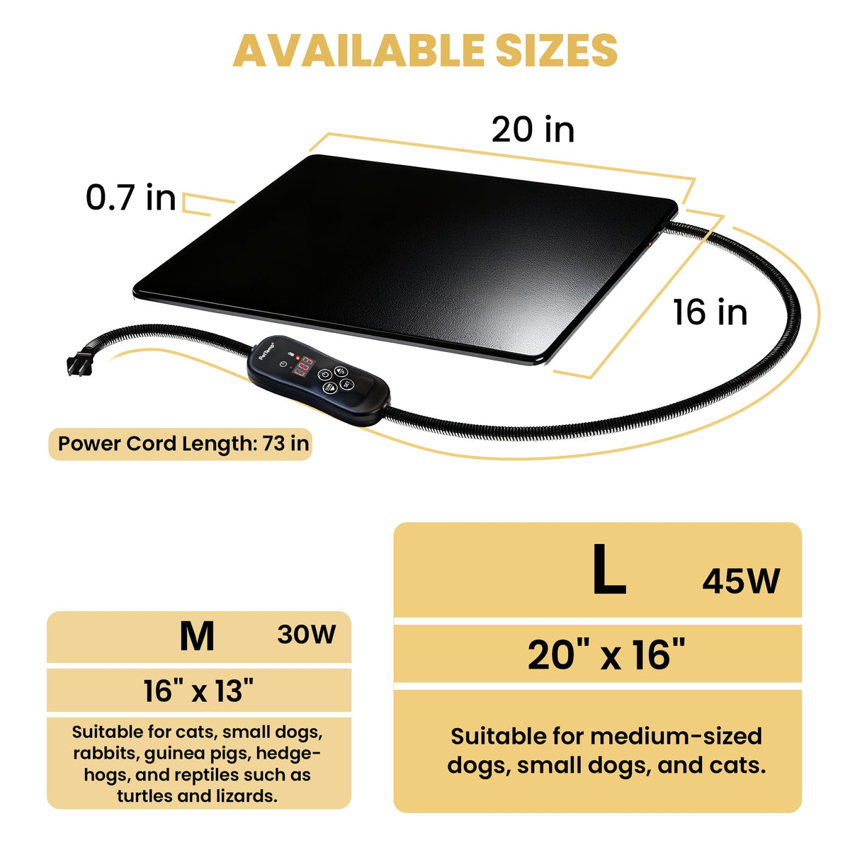 PetTemp Pet Bed Mat in L: 20'' x 16'', Black
