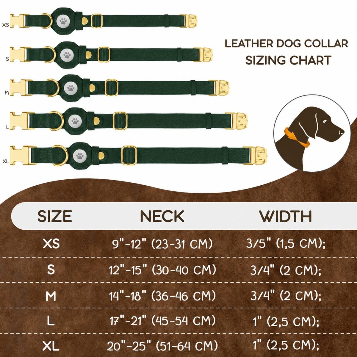 BUDKAS Animal Collar in XS, 9"-12" Neck Fit, Green