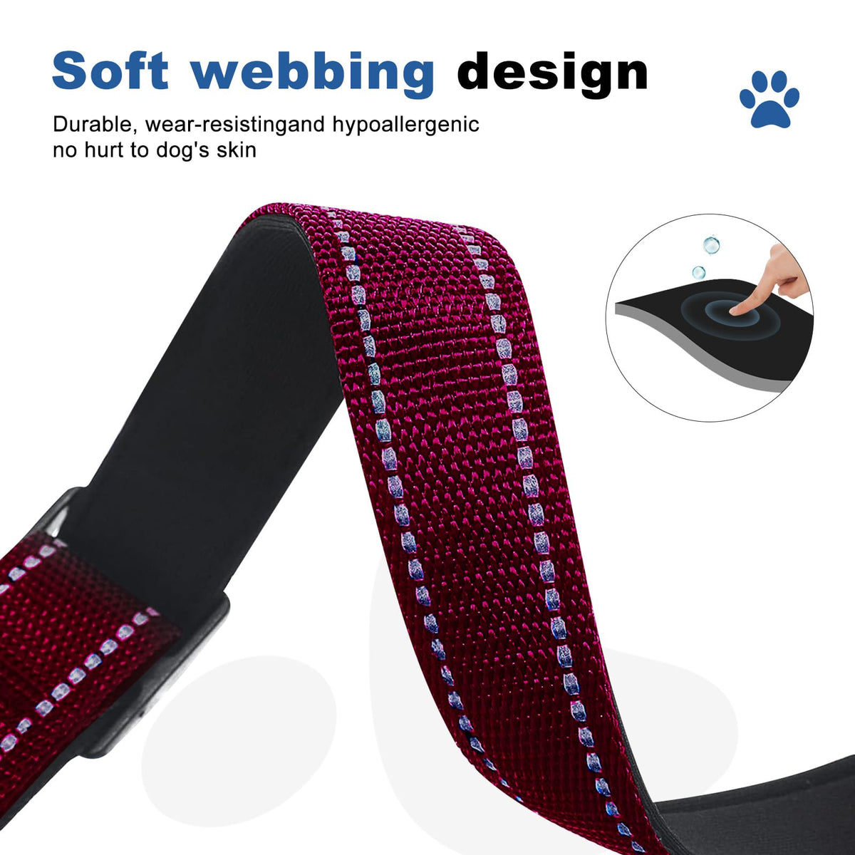 GDLKPS Animal Collar in XS:3/4" Wide for 11.5"-13.5" Neck, Crimson