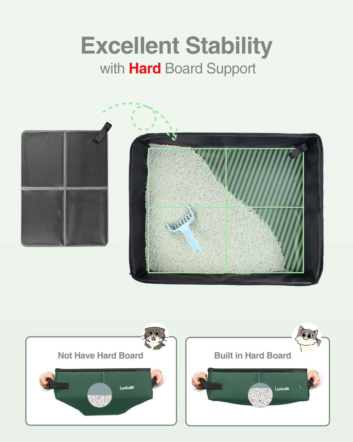 Luxtude Litter Box in Medium, Green