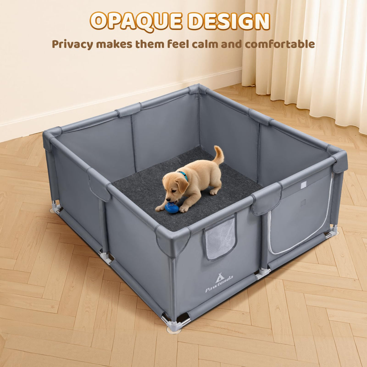 Pawtenda Pet Playpen in gray
