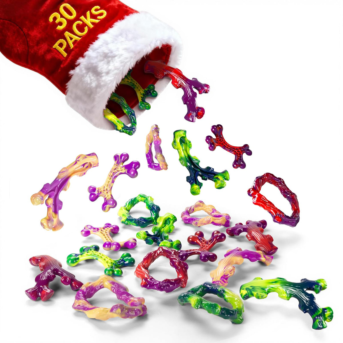 Frienhund Pet Toy in 30 Pack, Multicolor-30-Pack