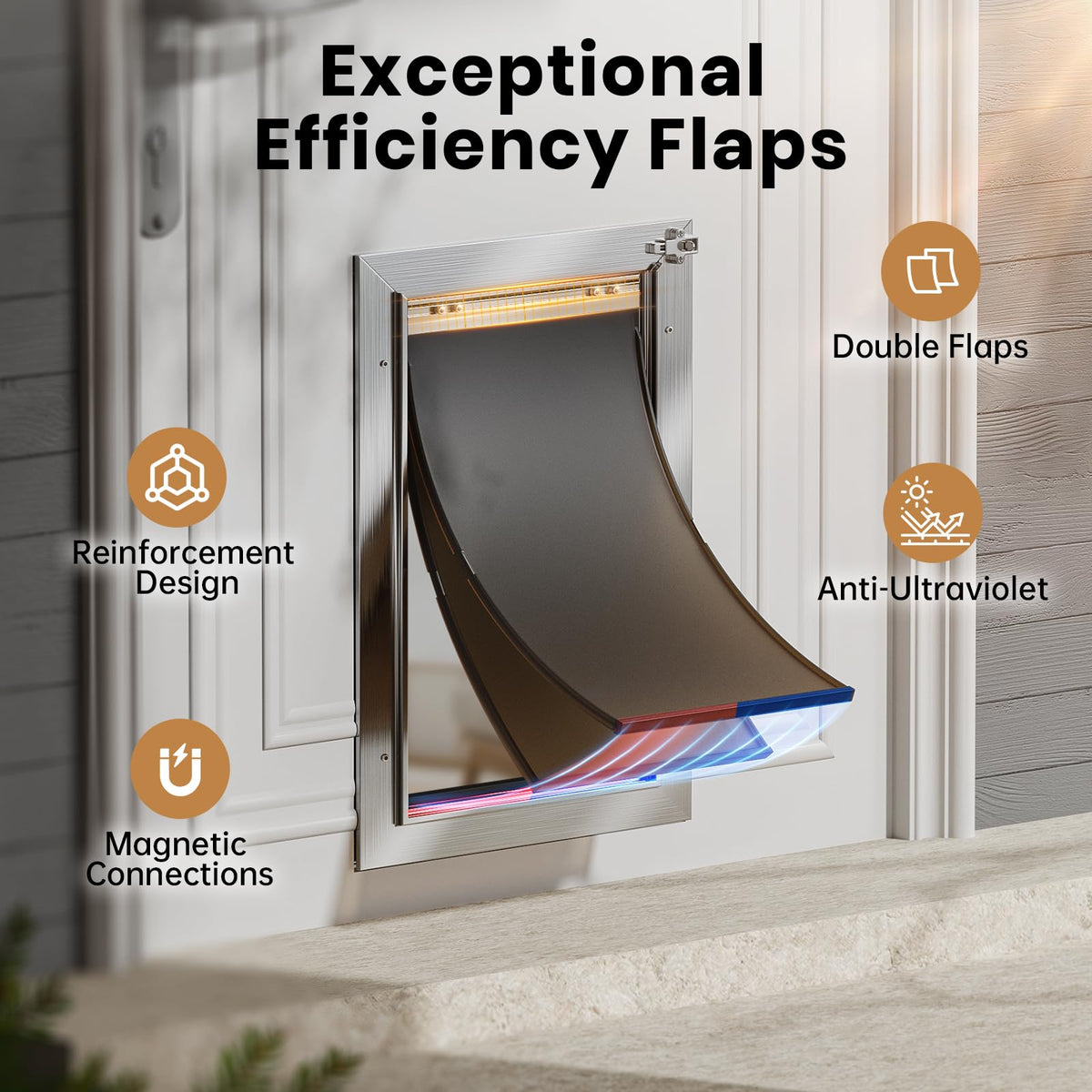 VOSOIR Pet Door in Medium, Silver