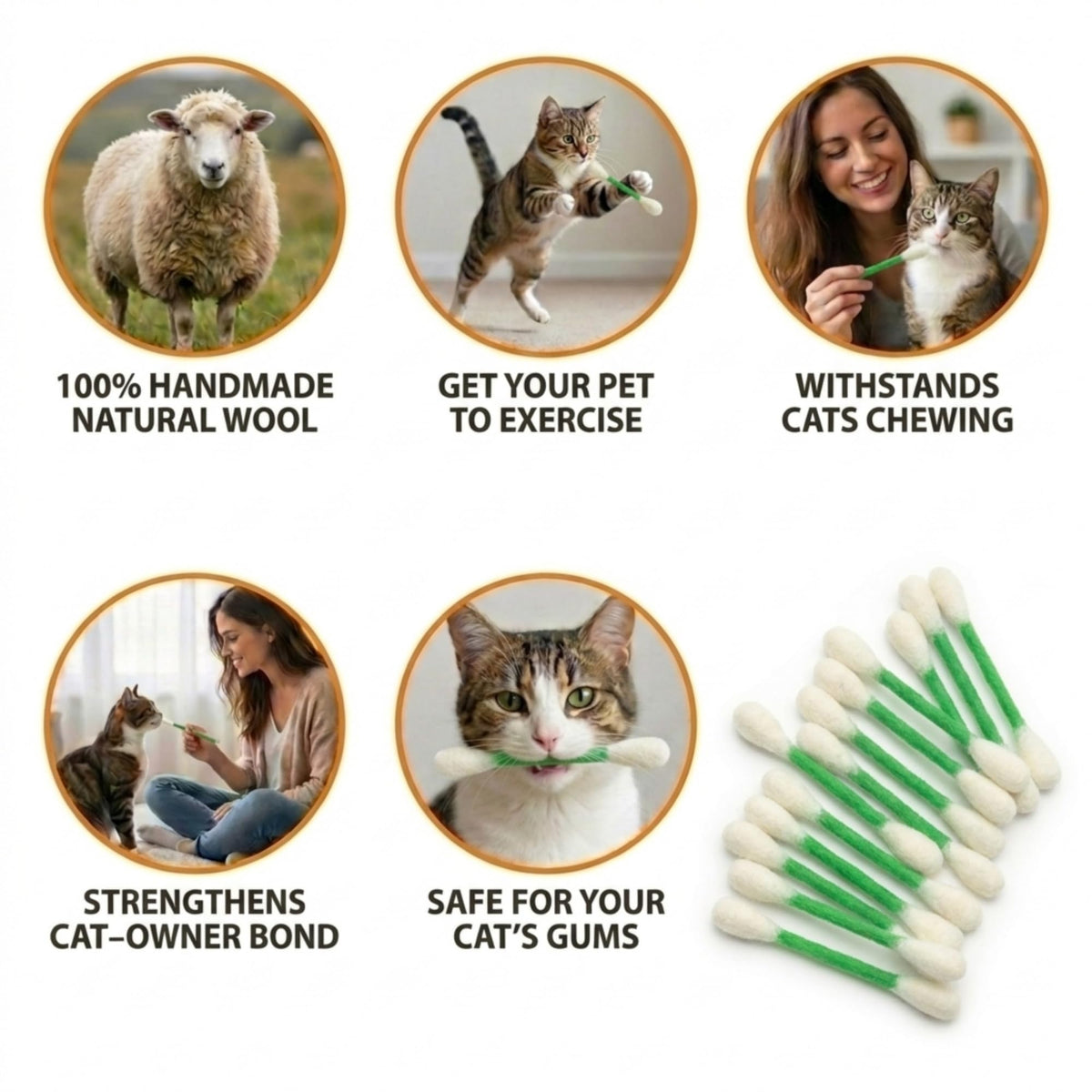 Glaciart One Pet Toy in Regular, Green Swabs
