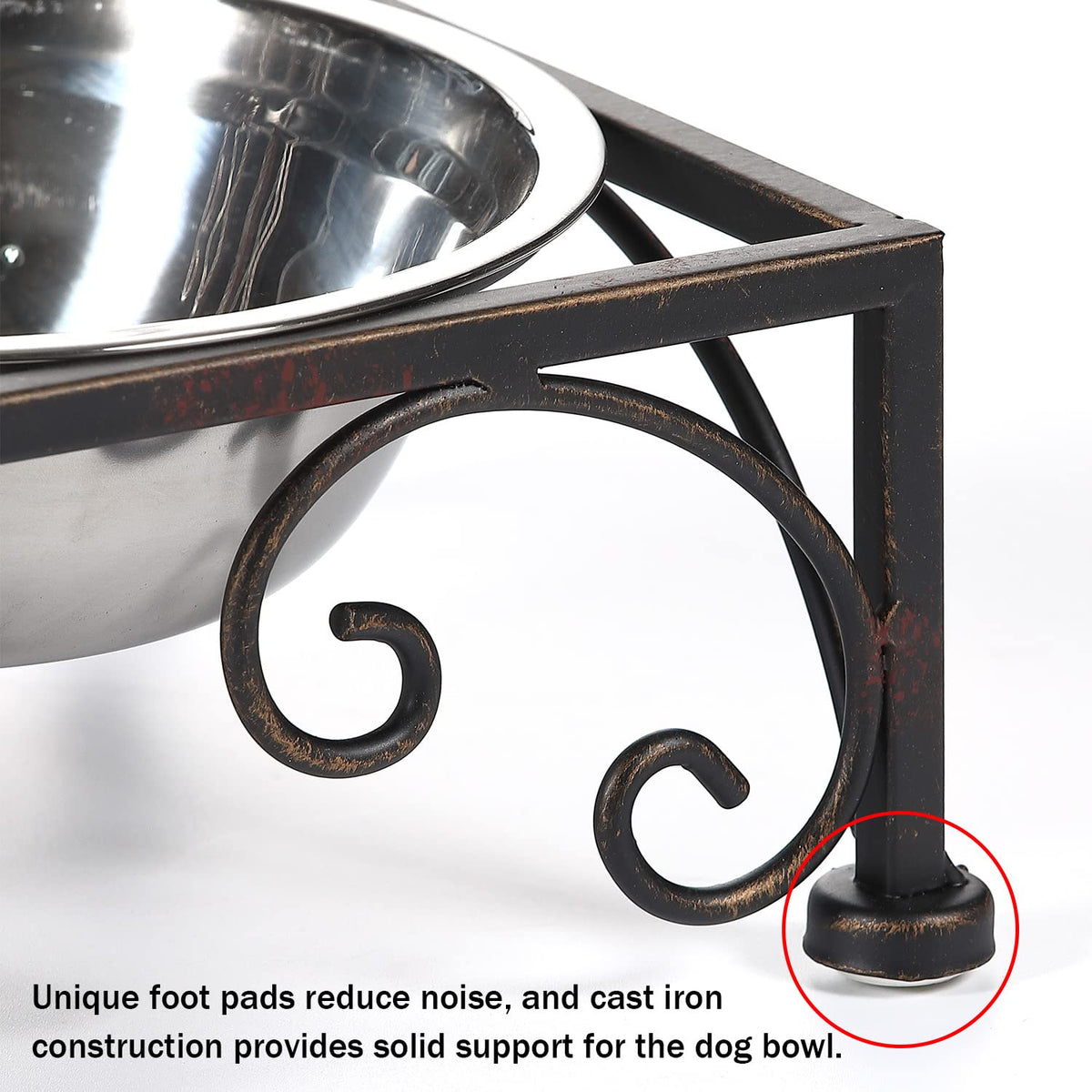 Aifeorzo Pet Feeder in 3.54" Height Black, black